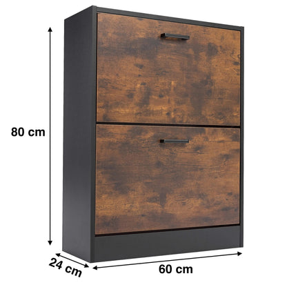Meuble à chaussures compact à 2 tiroirs