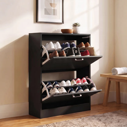 Meuble à chaussures compact à 2 tiroirs
