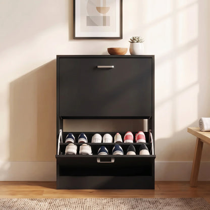 Meuble à chaussures compact à 2 tiroirs