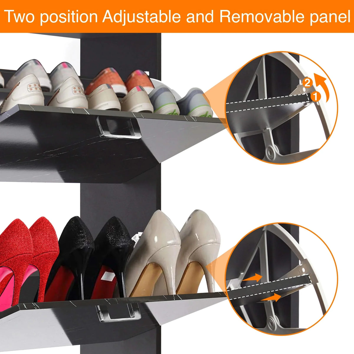 Meuble à chaussures compact à 2 tiroirs